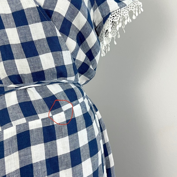 Reformation Calista Gingham Plaid Blue Wrap Maxi Dress - Picture 3 of 5